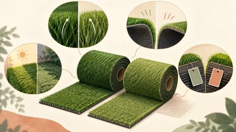 Illustration des points à comparer entre deux rouleaux : sens des fibres, détente, lumière et étiquettes de lot.