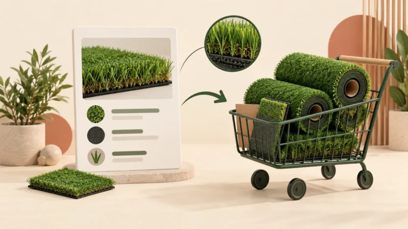 Fiche conceptuelle de gazon comparée au contenu du panier