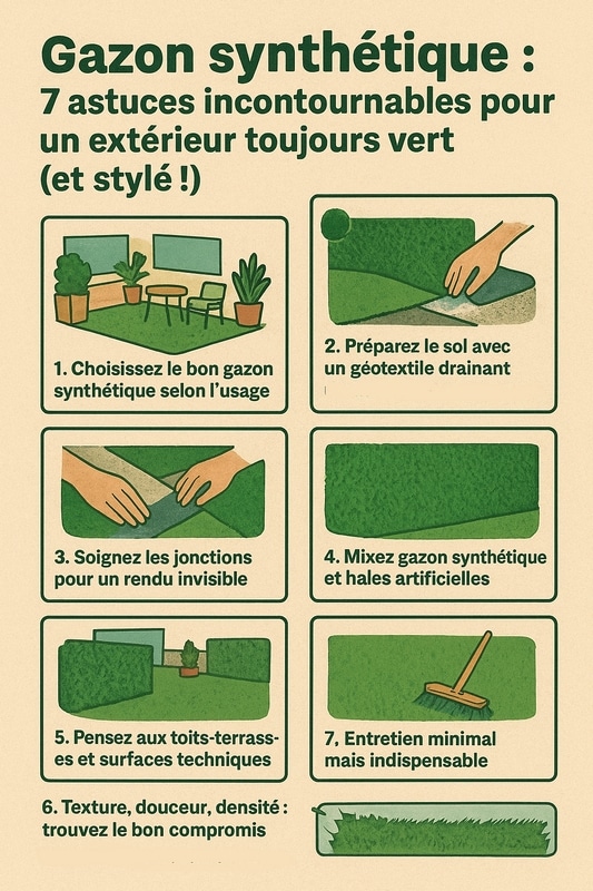 gazon synthétique 7 astuces pour un extérieur réussi