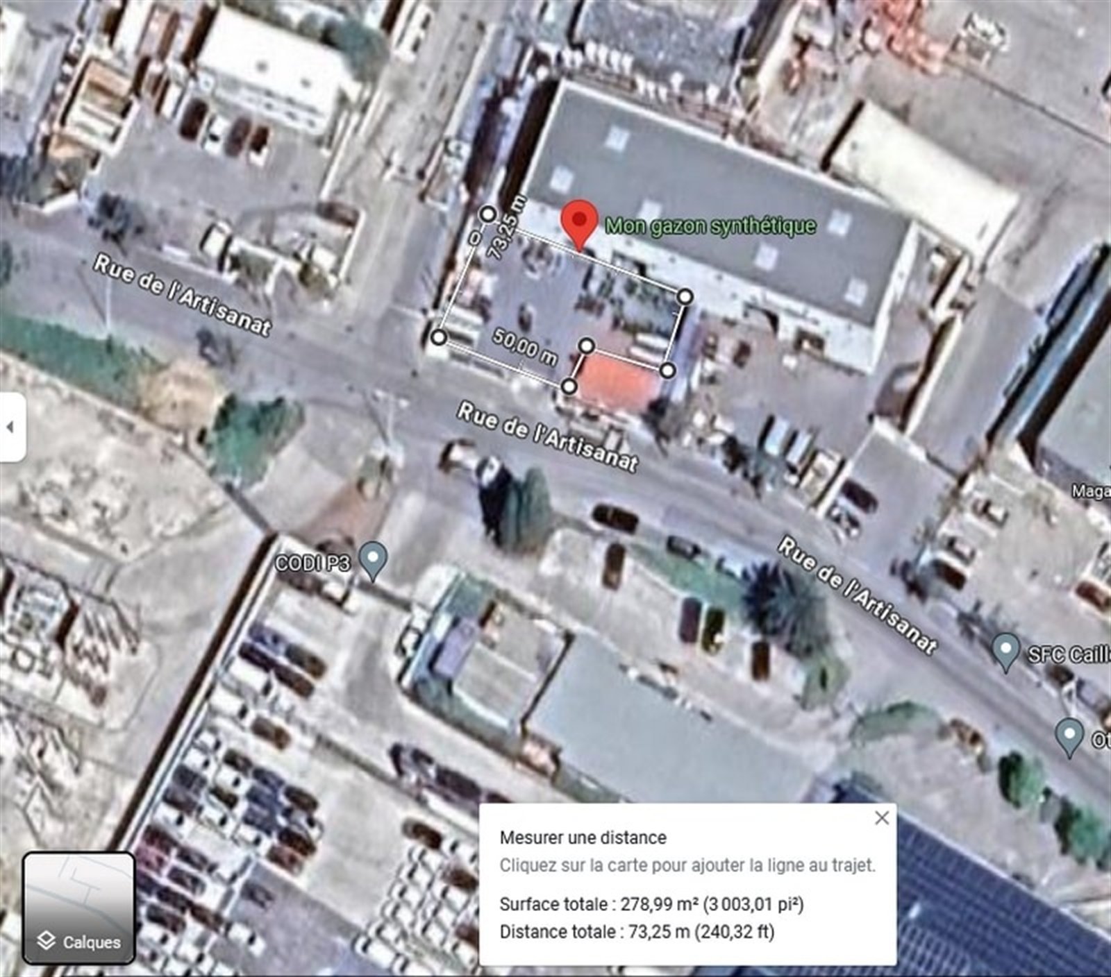 Mesure de la surface d'un terrain avec Google Maps